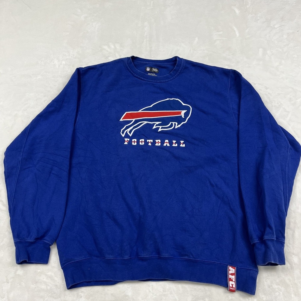 NFL Team Apparel Buffalo Bills Sweatshirt Mens L Blue Embroidered Logo AFC East